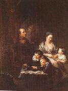 Anton  Graff Artists family before the portrait of Johann Georg Sulzer oil painting
